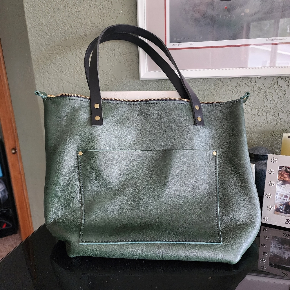 Portland Leather Goods Medium Zip Tote - Forest